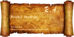 Roskó András névjegykártya