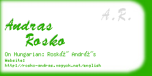andras rosko business card